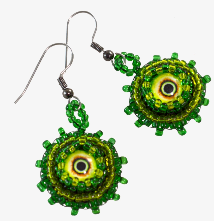 Horror Earrings Green Monster Eyes - Earring, transparent png download