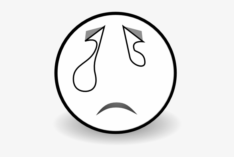 Face Crying Black White Line Art 555px 41 - Clip Art, transparent png download