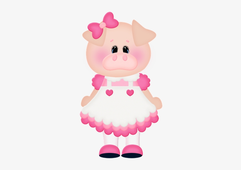 Tr S Porquinhos Minus Pinterest Clip Art - Girl Pig Clipart, transparent png download