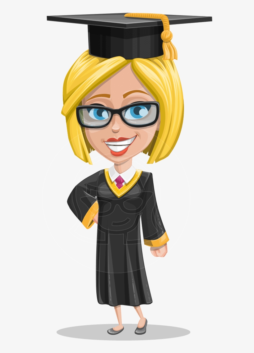 Graduation Cap Icon Vector Vecteezy - Cartoon Girl Graduate Transparent, transparent png download