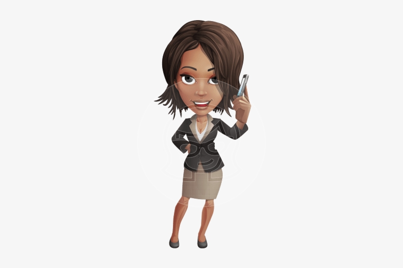 Kim The Office Lady - Brown Girl Cartoon Character, transparent png download