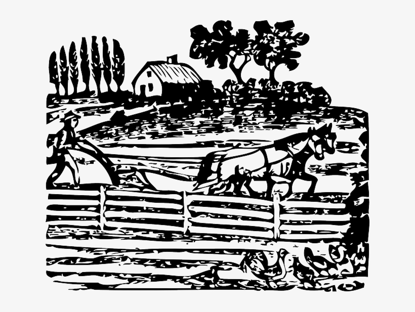Outline, People, Field, Farm, Horse, Free, Farmer - Farmer Clip Art, transparent png download