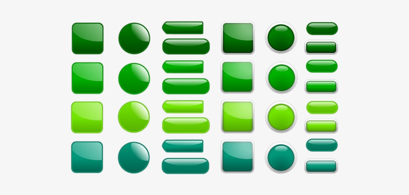Button Icon Oblong Square Round Green Butt - Square, transparent png download