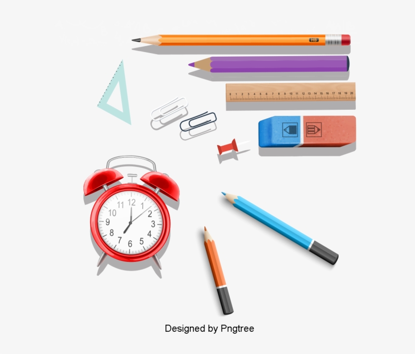 Beautiful Cartoon Cute School Supplies Stationery, - School, transparent png download