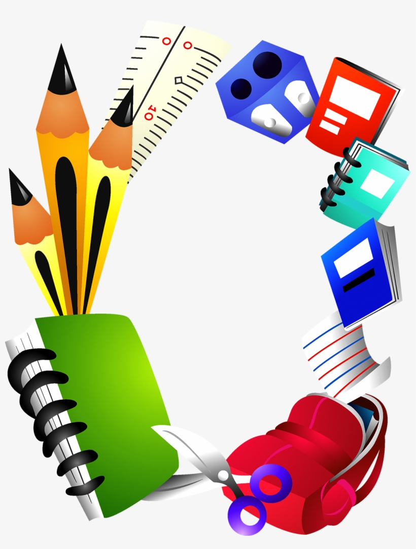 Borders And Frames School Supplies Picture Frame Clip - School Borders And Frames, transparent png download