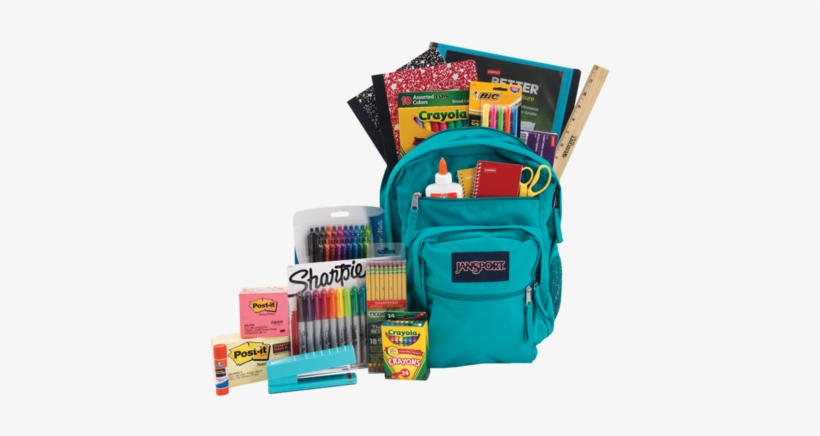 backpack with school supplies