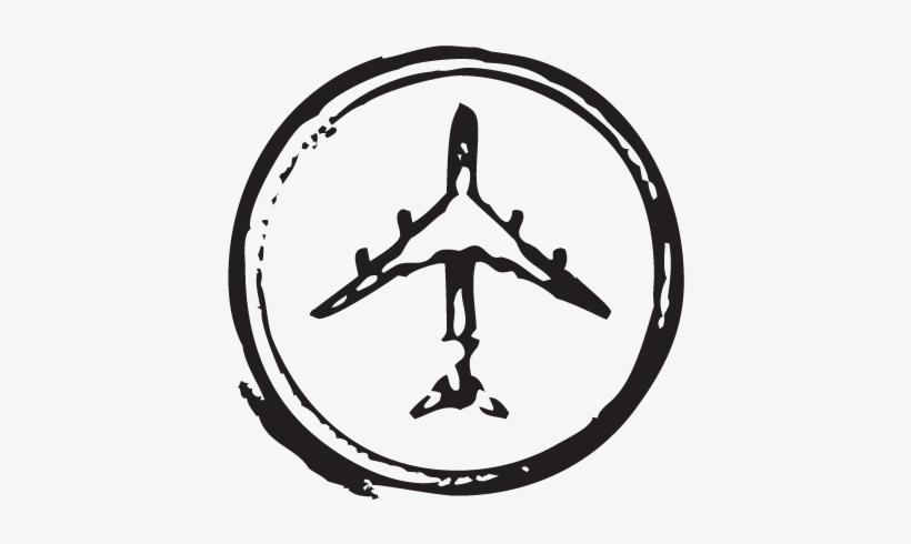 Airplane Circle Stamp Postmark Wall Art Decal - Airplane Stamp, transparent png download