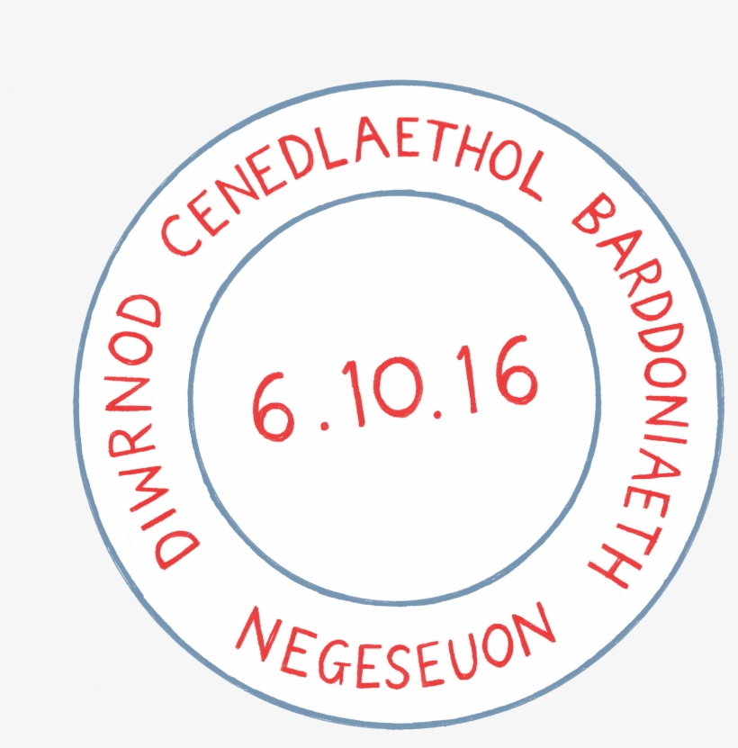 Poetry Postmark Welsh Red Blue - Tsunami, transparent png download