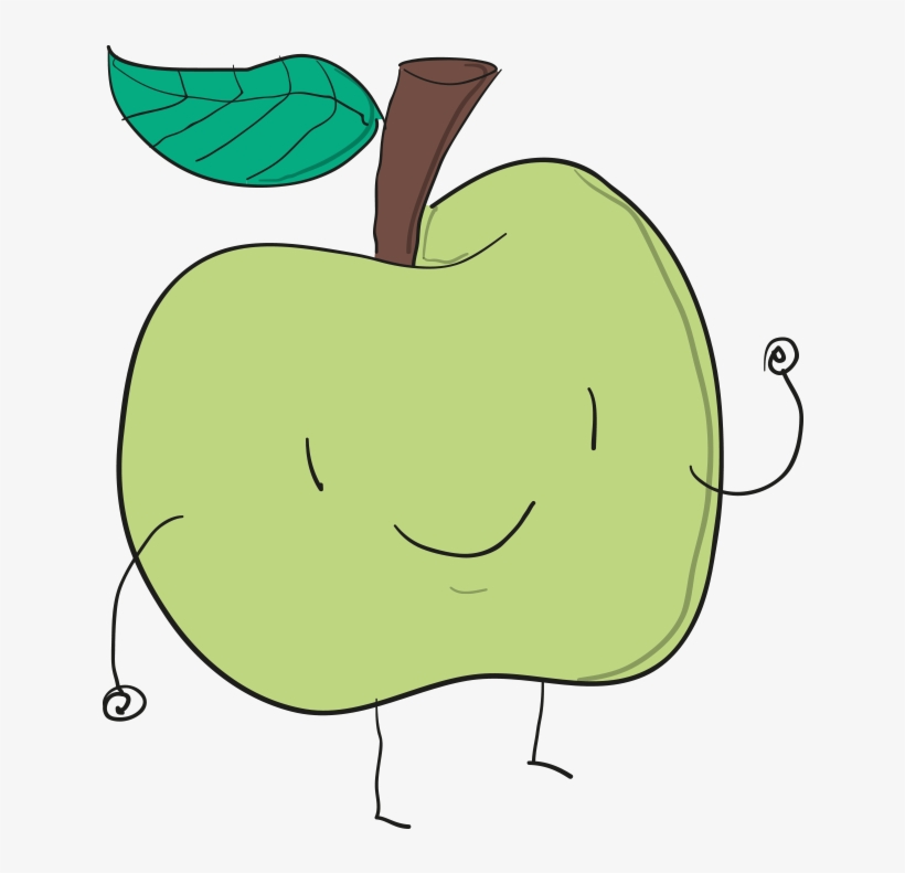Apple Manzana Verde Green Drawing - Green, transparent png download