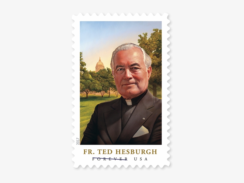 View Stamp Gallery Photo Of The Father Hesburgh Stamps - Father Theodore Hesburgh Stamp, transparent png download