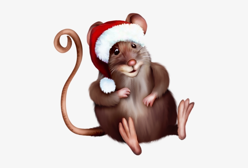 Royalty Free Underwear Stock Humor Designs - Mouse With Santa Hat, transparent png download