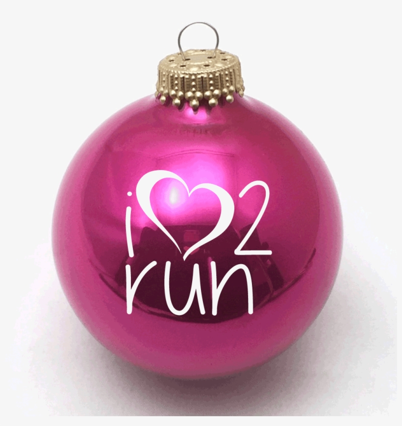 I Heart 2 Run Christmas Ornament - Christmas Day, transparent png download