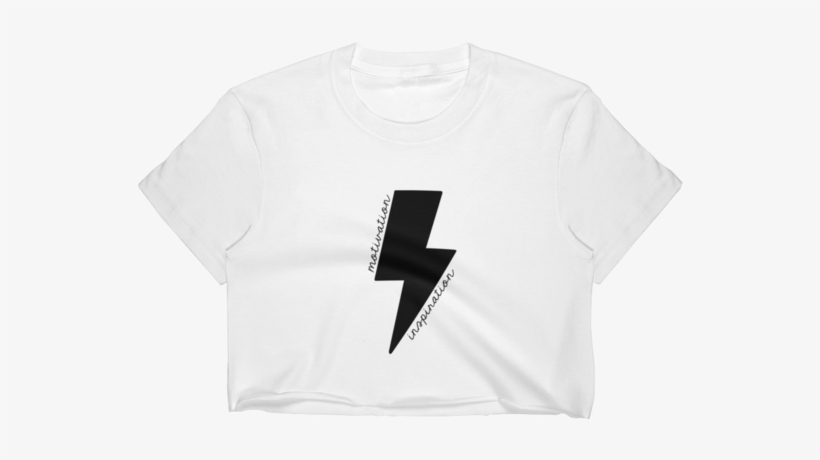 Black Lightning Bolt Motivation Cropped T-shirt - Black Lightning, transparent png download