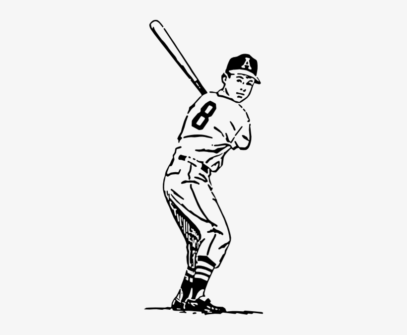 Image Free Library Player Clip Art At Clker Com Vector - Baseball Player Black And White, transparent png download