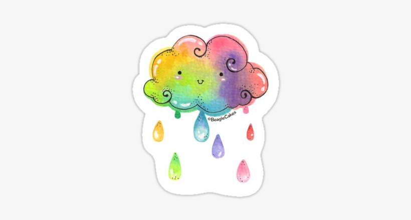 Unlike Most People I'm Not A Fan Of Raining Days, It - Cloud And Rainbow Painting, transparent png download