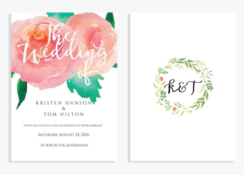 Watercolor Floral Invitation Set Watercolor Floral - Child Art, transparent png download