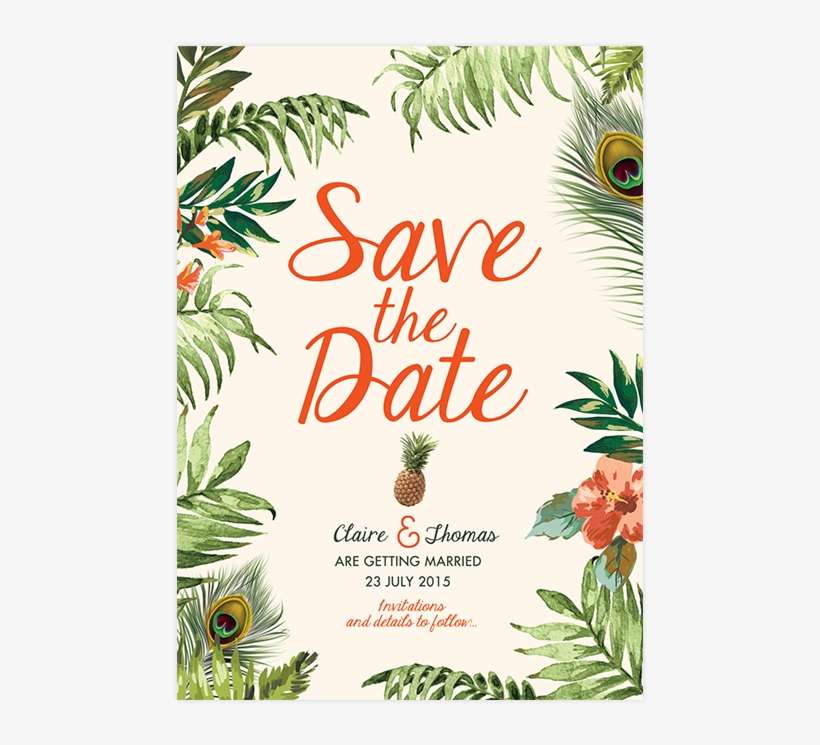 Save The Date - Save The Date Tropical Wedding, transparent png download