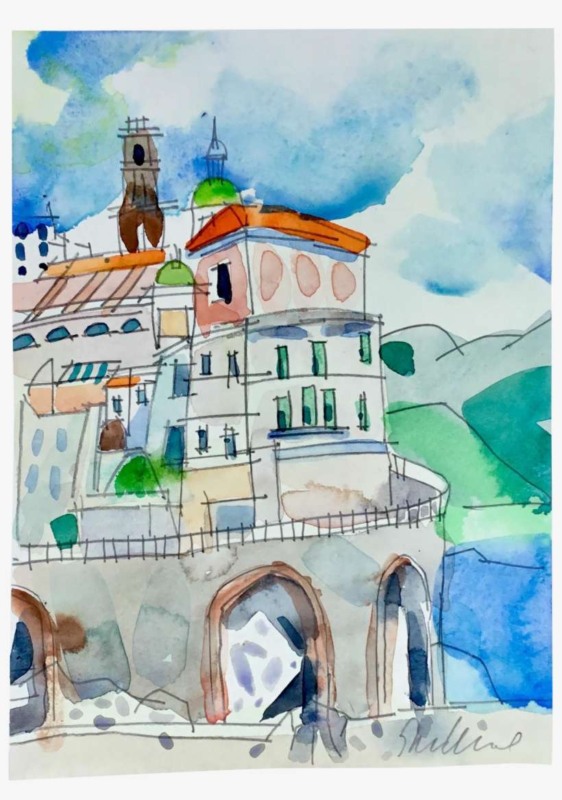 "cinque Terra" Watercolor Painting - Painting, transparent png download