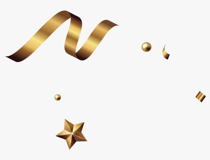 This Graphics Is Golden Ribbon Star Decorative Pattern - Portable Network Graphics, transparent png download