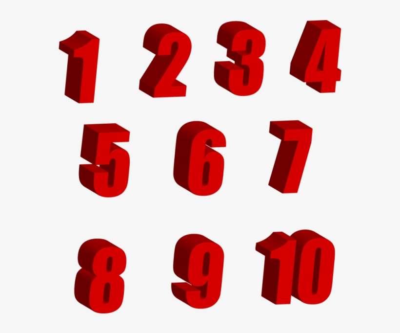 3d Numbers For Rankers, 3d Numbers, Ranker, Rankers - 3d Numbers Red Png, transparent png download