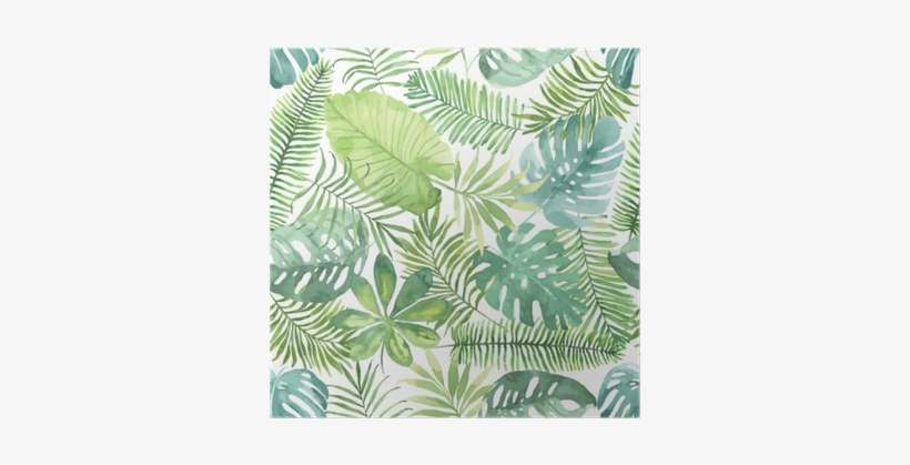 Watercolor Tropical Leaves Png - Tropical Watercolor Page Background, transparent png download