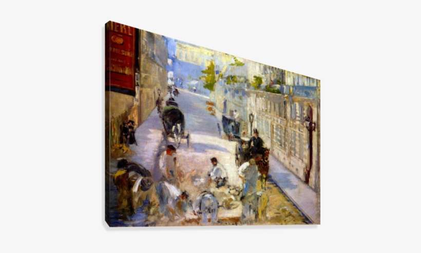 Road Workers, Rue De Berne By Manet Canvas Print - Manet Rue Mosnier With Pavers, transparent png download