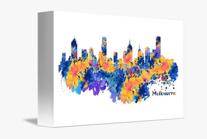 Clip Art Library Download Watercolor By Marian Voicu - Melbourne Watercolor Skyline Backpack By Marianvoicu, transparent png download