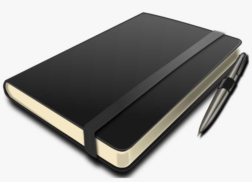 Black Notebook - Notebook And Pen Clipart, transparent png download