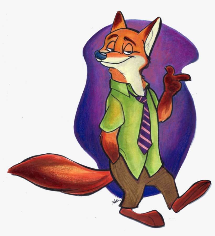 Nick Wilde Thumbs Up By Alexandrabowmanart On - Nick Wilde, transparent png download