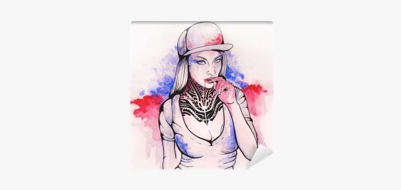 Desenho De Menina Com Boné, transparent png download