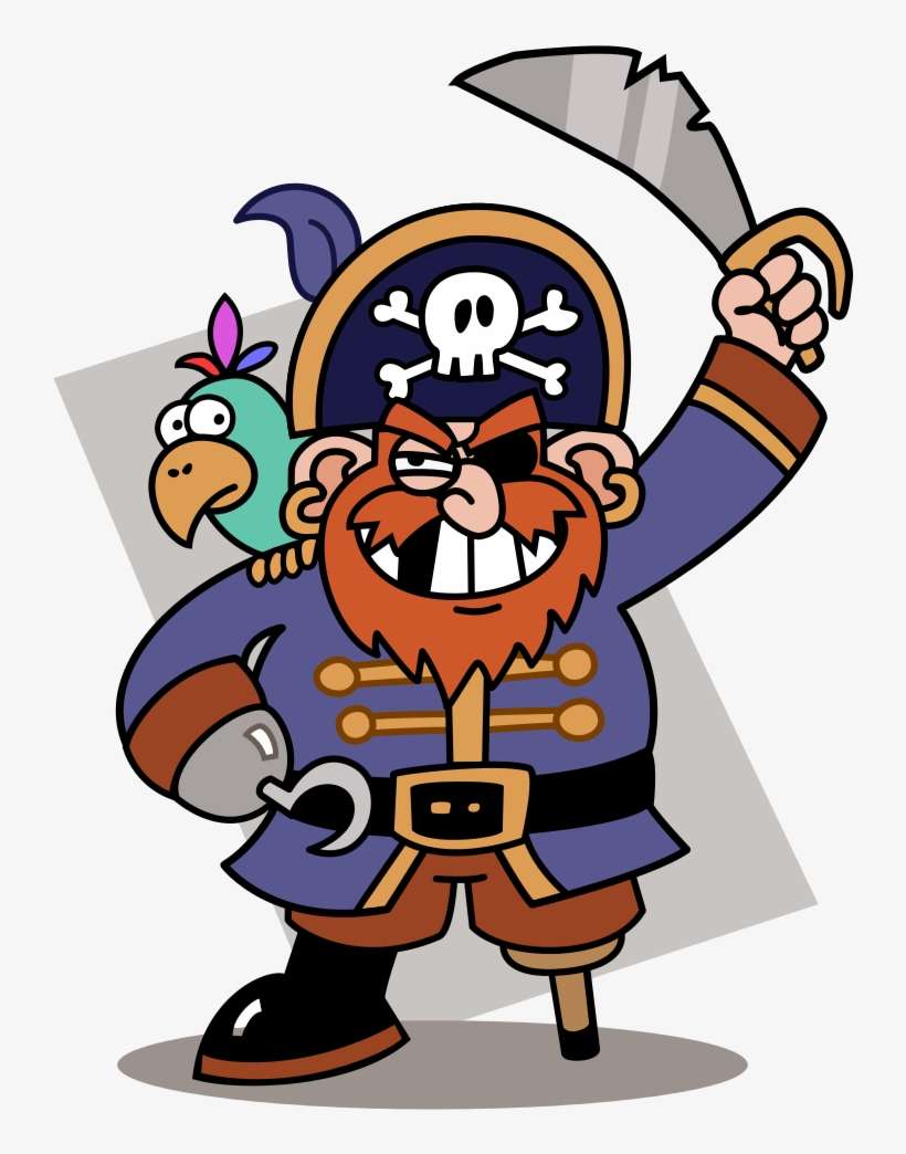 Vector Black And White Download Book Free On Dumielauxepices - Cartoon Pirate, transparent png download