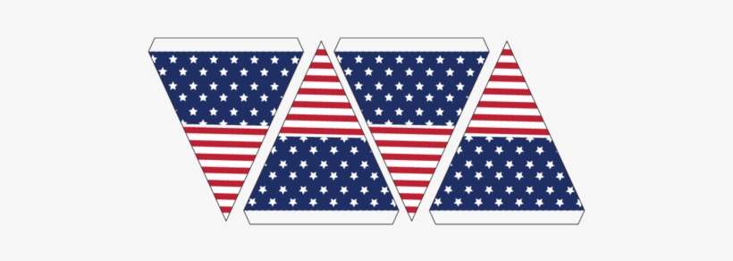 Free Patriotic Printable Art For July 4th Or Memorial - American Flag Bunting Template, transparent png download