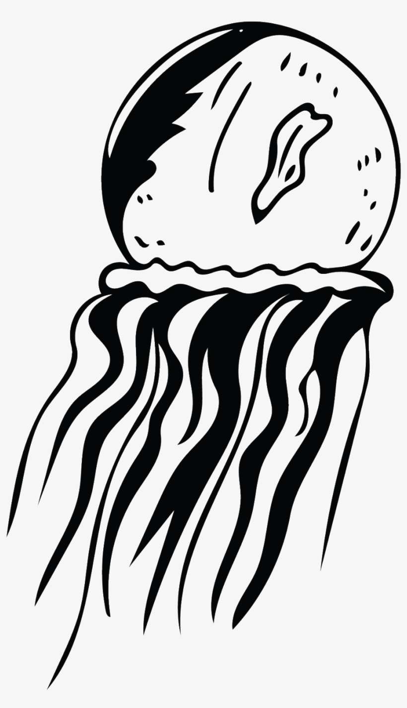 This Graphics Is Black Jellyfish Cartoon Transparent - Portable Network Graphics, transparent png download