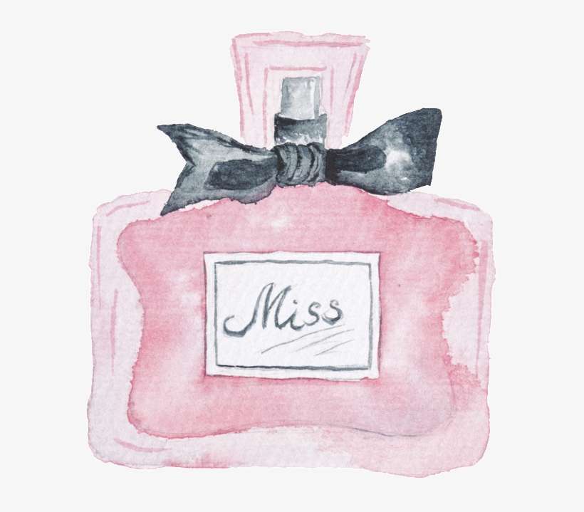 This Graphics Is Pink Hand Painted Perfume Fashion - 香水 卡通 图案, transparent png download