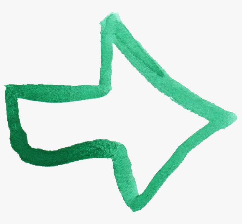 Free Download - Watercolor Arrow Png Green, transparent png download