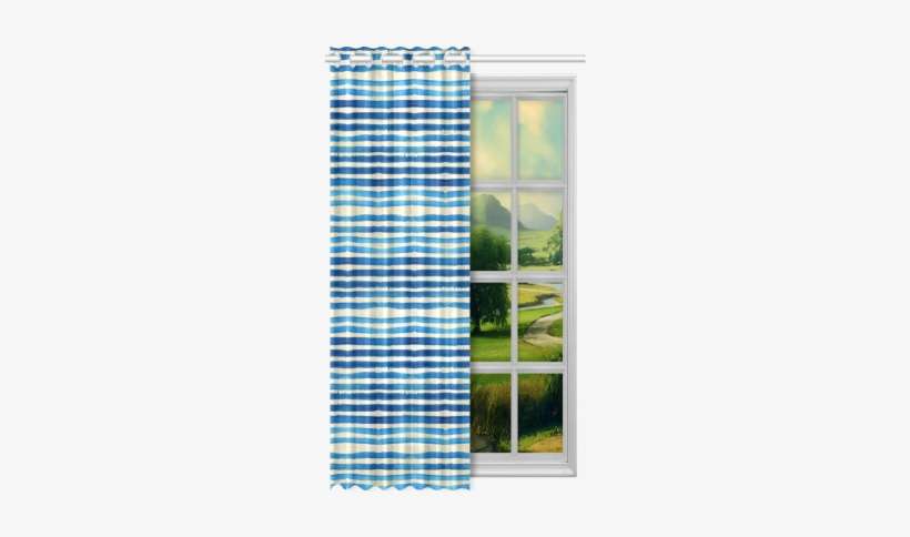Watercolor Stripes Grunge Pattern - 1x Harry Potter Hufflepuff Polyester Window Curtain, transparent png download