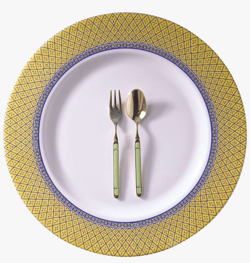 Plate Png Image Background - Spoon And Fork On Plate, transparent png download