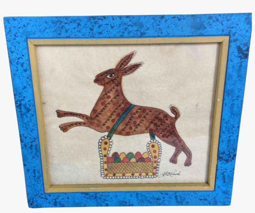 A Very Fine Pen/ Watercolor Fraktur Of A Hare Over - Picture Frame, transparent png download