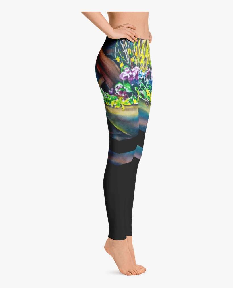 Flower Urn Watercolor Leggings - Legging Motifs Maori, transparent png download