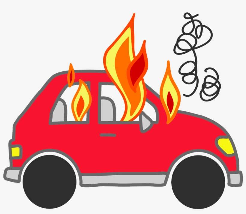 Cars On Fire Png Clipart Download Free Images In Car - Car On Fire Cartoon, transparent png download