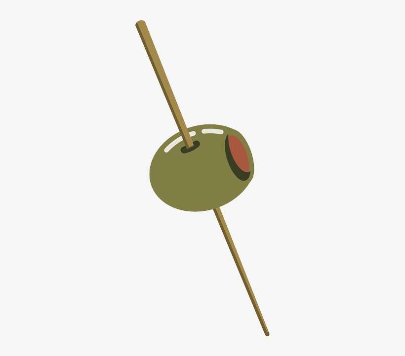 Olive, Stick, Cocktail, Aperitif, Green, Toothpick - Olive On A Stick, transparent png download