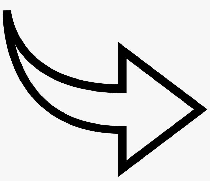 Curved Arrow Icon - Forward Line Icon, transparent png download