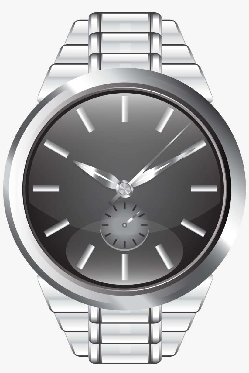 Transparent Library Watching Clipart Hand Watch - Silver Watch Clip Art, transparent png download