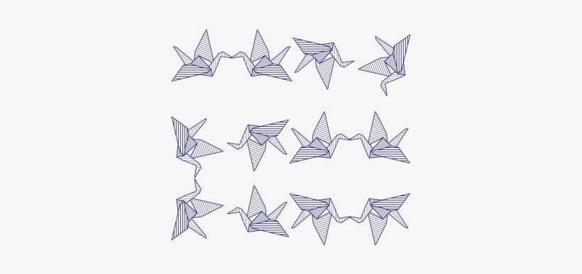 Simple Line White Origami Crane, Simple, Line, Stripe - Vector Graphics, transparent png download