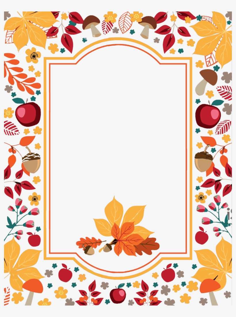 Free Thanksgiving Flowers Border Png - Thanksgiving Border, transparent png download