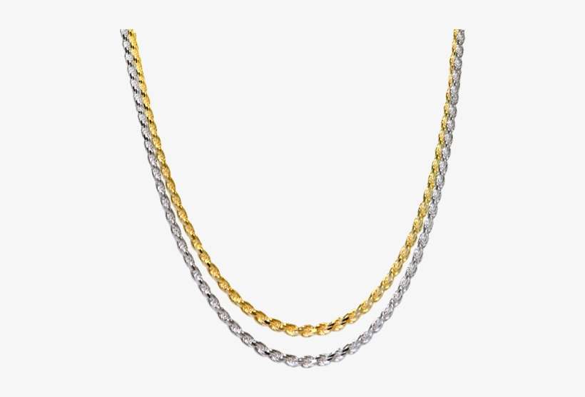 Thick Rope Chain In Silver And Gold Metal Tri Gold Rope Chain PNG Image Transparent PNG Free