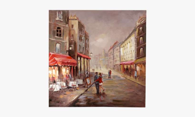 Pn Couple Street View Wd23 -grey Merupakan Lukisan - Painting, transparent png download