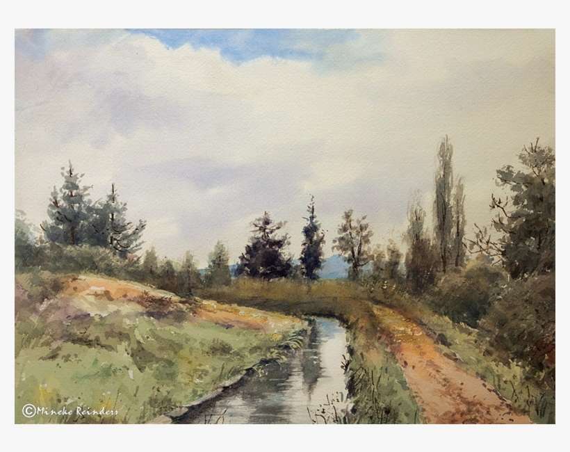 Time Flows Like Water Als Water Stroomt De Tijd Watercolor, - Painting, transparent png download