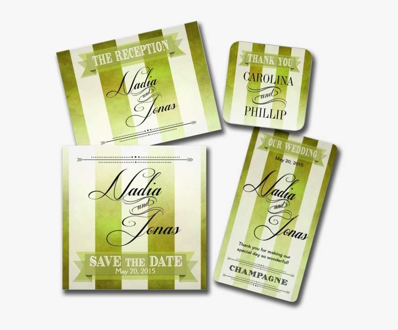 Ombre Watercolor Stripes Wedding Invitations - Calligraphy, transparent png download