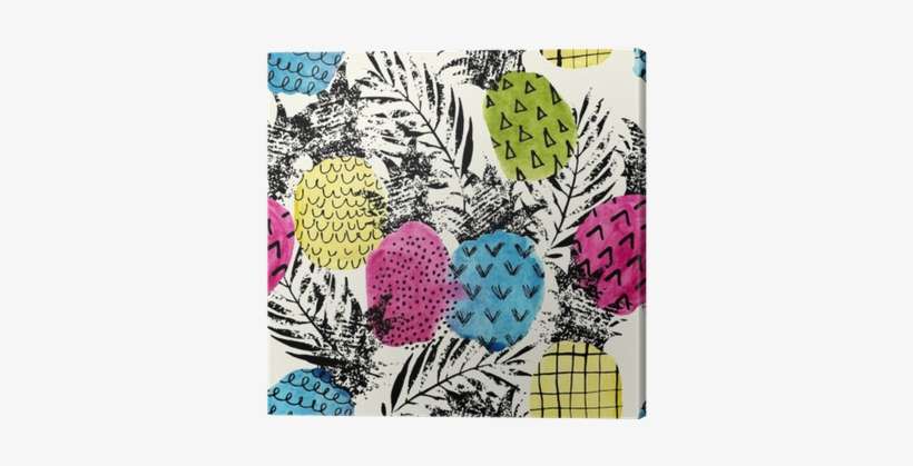 Colorful Pineapple With Watercolor And Grunge Textures - Splatter Paint Pineapple, transparent png download